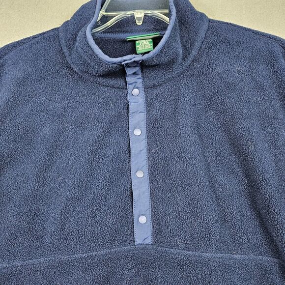 LL Bean Sweater Mens XL Fleece Snap T 1/4 Blue Gorpecore L.L. Bean - Picture 2 of 12
